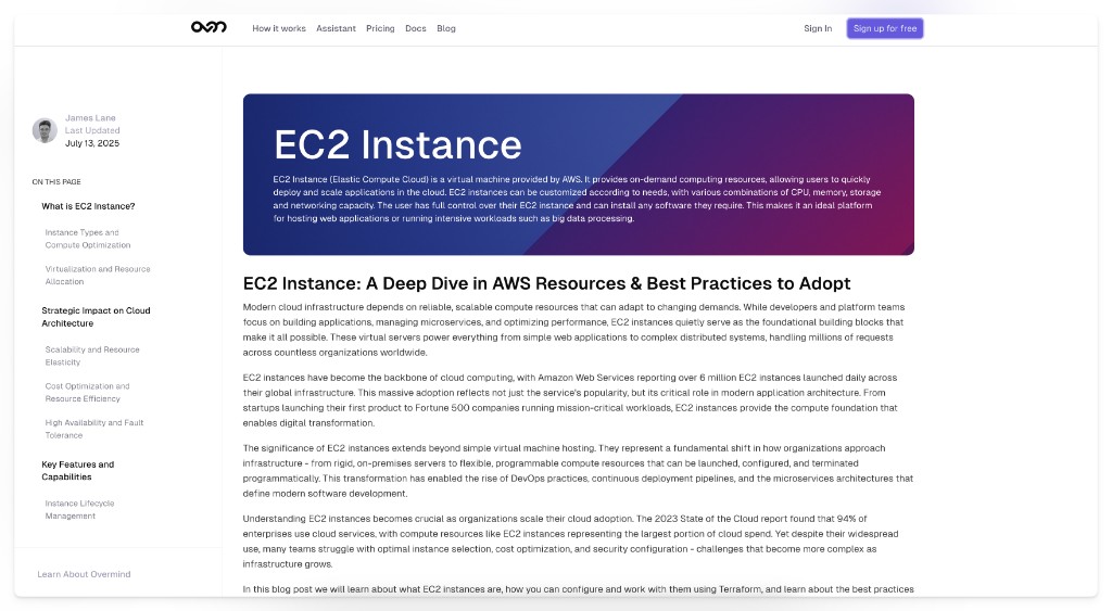 An example published article page